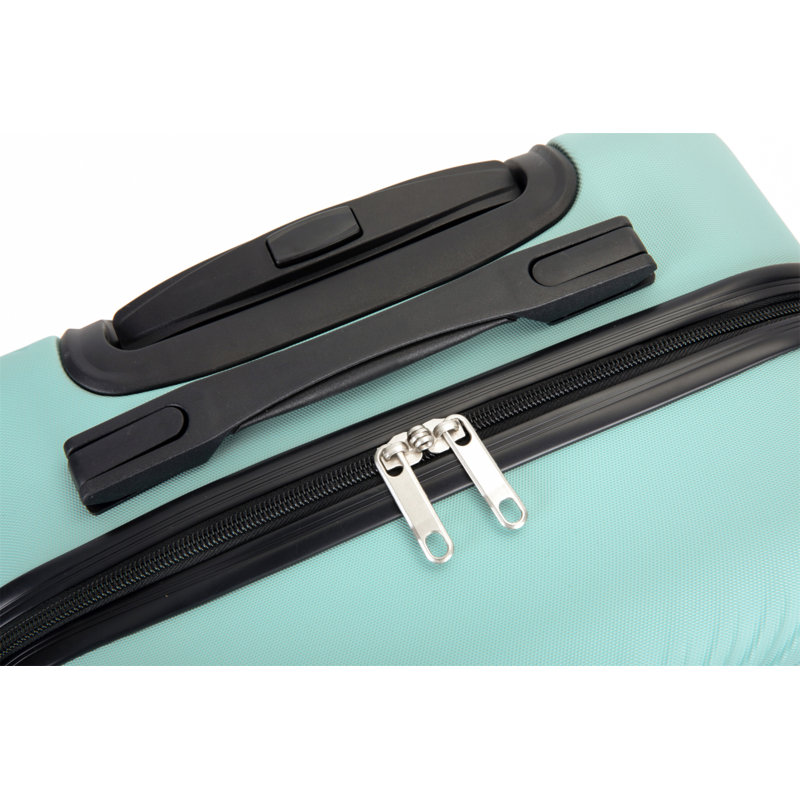 Valise légère 4 pièces en ABS, boîte de maquillage de 14 pouces, roues d'avions, Blue