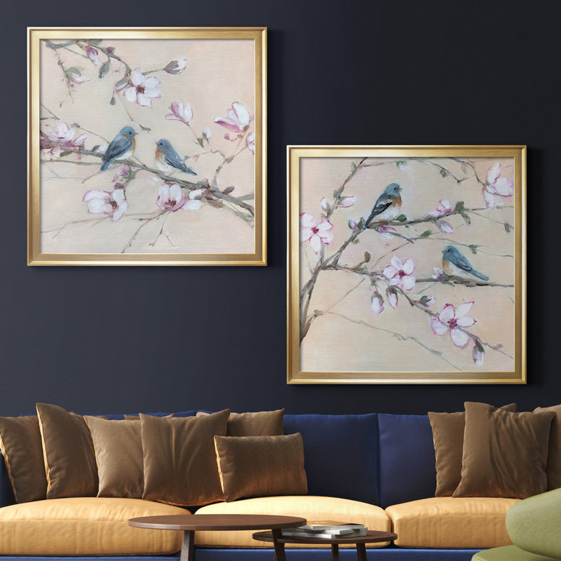 «Sweet Sounds of Summer I», ensemble de 2 reproductions d'art encadrées, H 34,5 po x l 69 po x P 1,5 po, Toile encadrée dorée