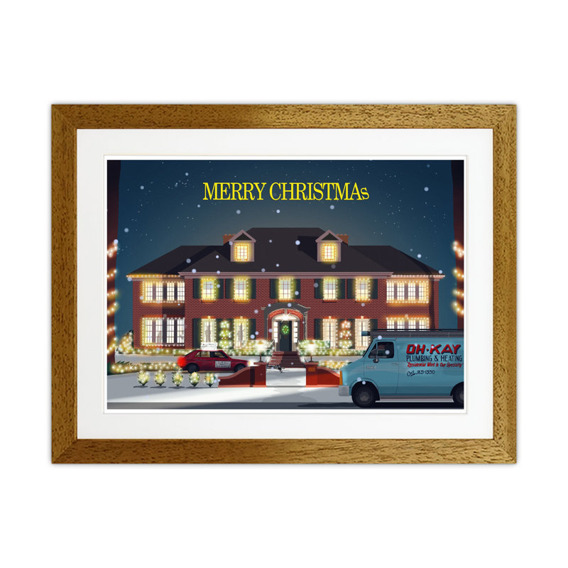 Home Alone by Richard O'Neill - Print, 43.5cm H x 53.5cm W x 3cm D, Brown Framed