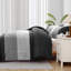 Ensemble d'édredon à rayures réversible 3 pièces en duvet synthétique doux toutes saisons-122494854-122494868