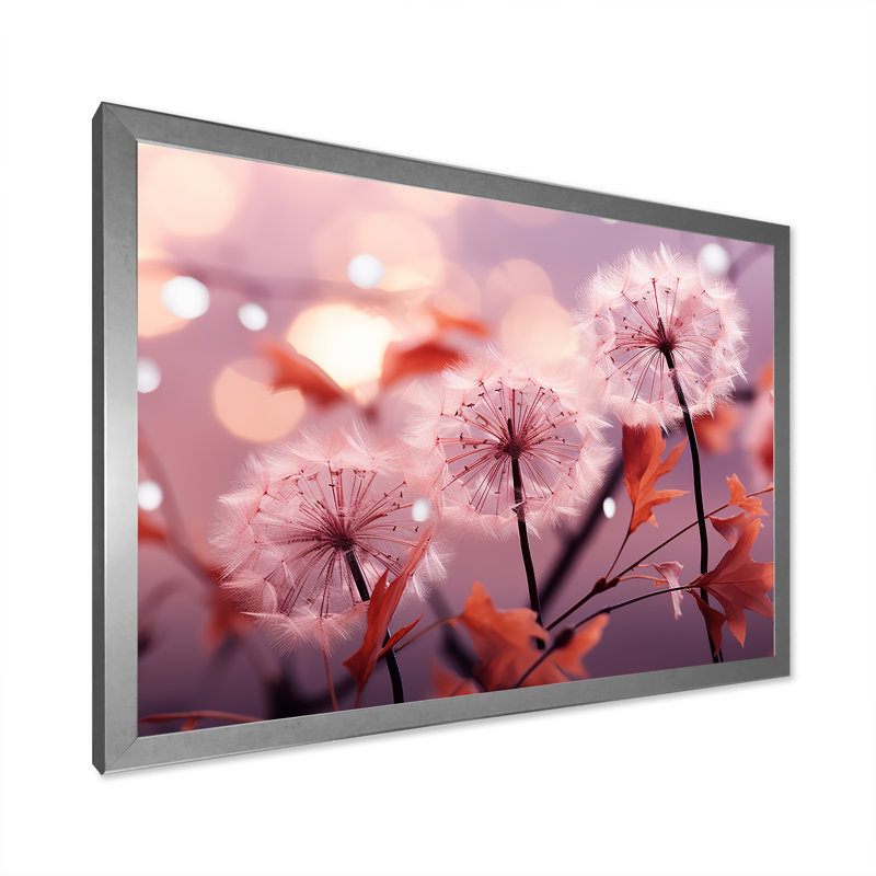 «Delicate Calm Dandelion Serenity I - Autre plante et fleurs», art mural, Cadre de coin argenté fermé