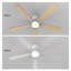 132cm 5 - Blade LED Ceiling Fan with Remote Control and Light Kit Included