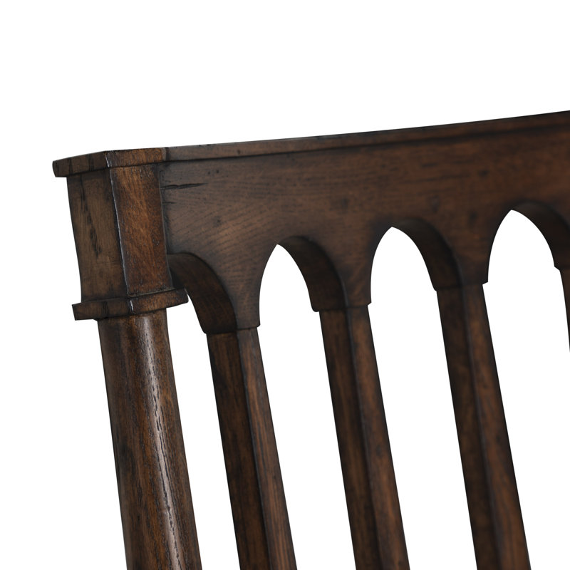 Mathis Wood Sculpted Back Dining Side ChaiRr, Rustic Antique Oak