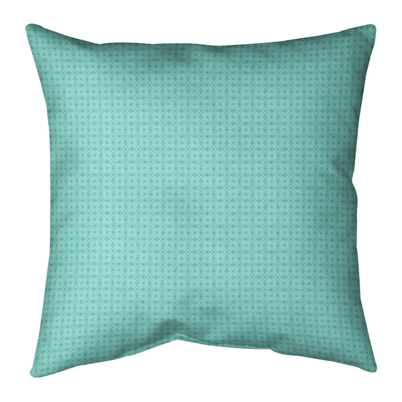 Housse de coussin Katelyn Elizabeth, 14 po x 14 po, Polyester / Bourre en polyester, Bleu sarcelle