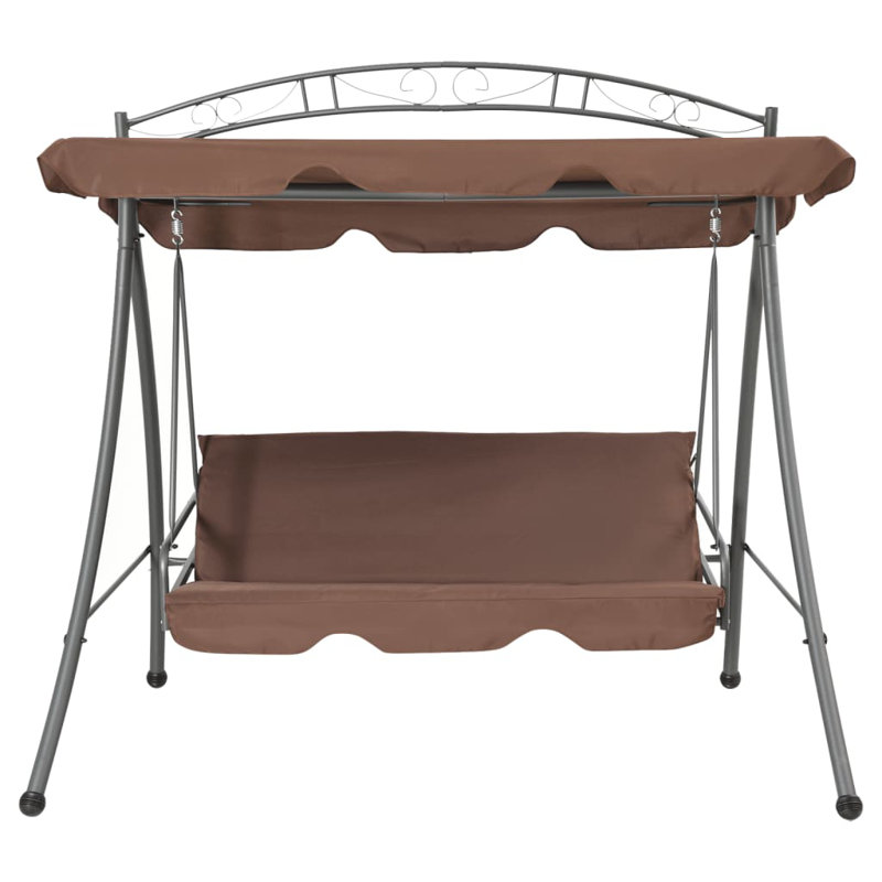 Patio Swing Chair Outdoor Bench with Canopy and Cushion Swing Seat, Coffee