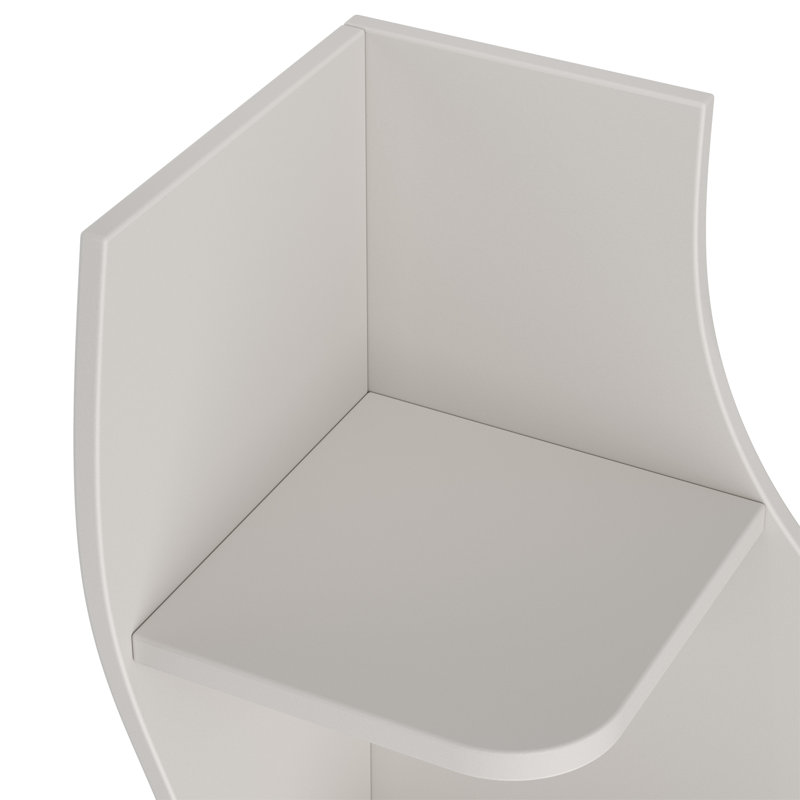 Corner Shelf 2 Pcs, Modern 5 Tier Bookcase Wooden Display Shelf For Plants, Books, And Decor, Corner Bookshelf, White, White