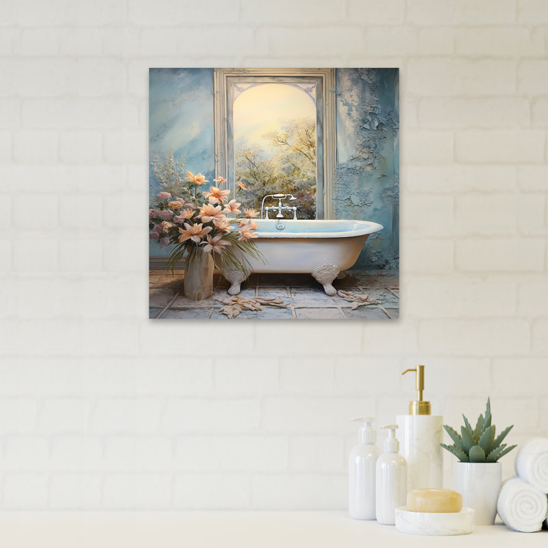Bathroom Oasis II - Art mural de salle de bain, H 20 po x l 12 po x P 1 po