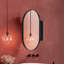 Armoire à pharmacie ovale 20 po x 34 po - Miroir de salle de bain encastré / à fixation en métal avec tablettes réglables, noir mat-805180880