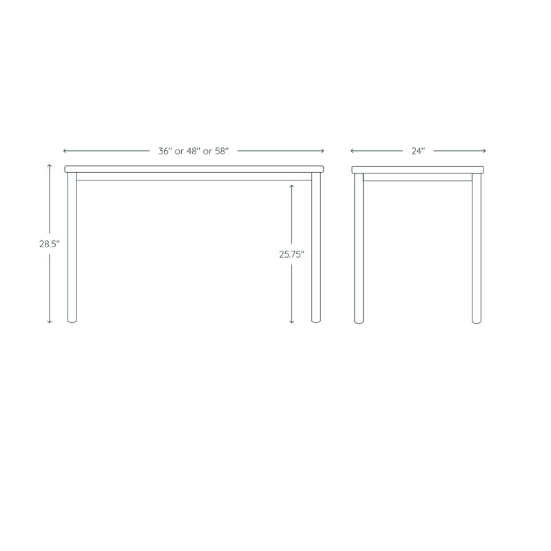Daily Desk, Sage, 28.5" H x 48" W x 24" D, Sage