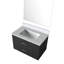 28 po Miroir et meuble-lavabo avec comptoir - Bois massif, Robinet de salle de bain, Structure en bois-346257029