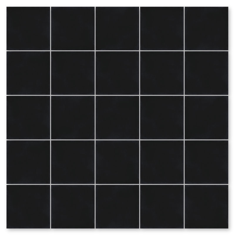 Solid 8" x 8" Cement Wall & Floor Tile, Black