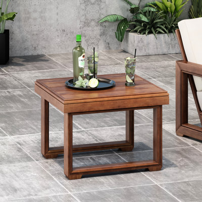 Table d'appoint rustique en bois pour patio, 51 x 51 x 40,5 cm, 6,1 kg, élégante, à monter soi-même. Dimensions : 51 cm de large, 51 cm de profondeur, 40,5 cm de haut. Parfait pour agrémenter votre jardin.