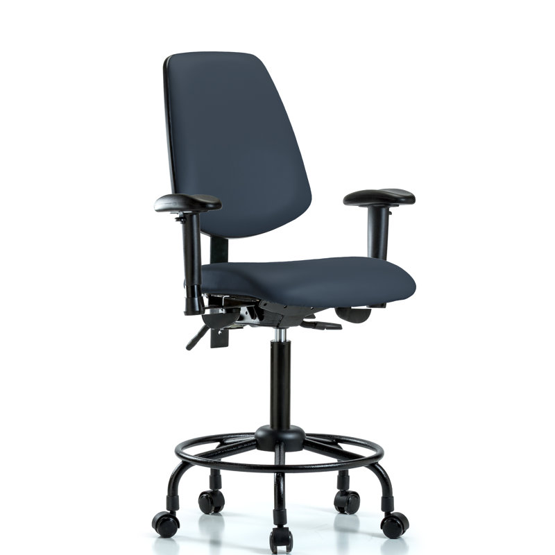 Fauteuil de dessin ergonomique Elyssa, Roulettes, Bleu impérial, Non inclus