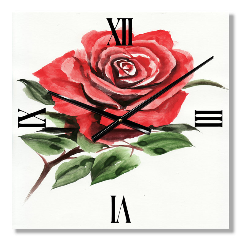 Horloge murale Rose Flower III, Petit