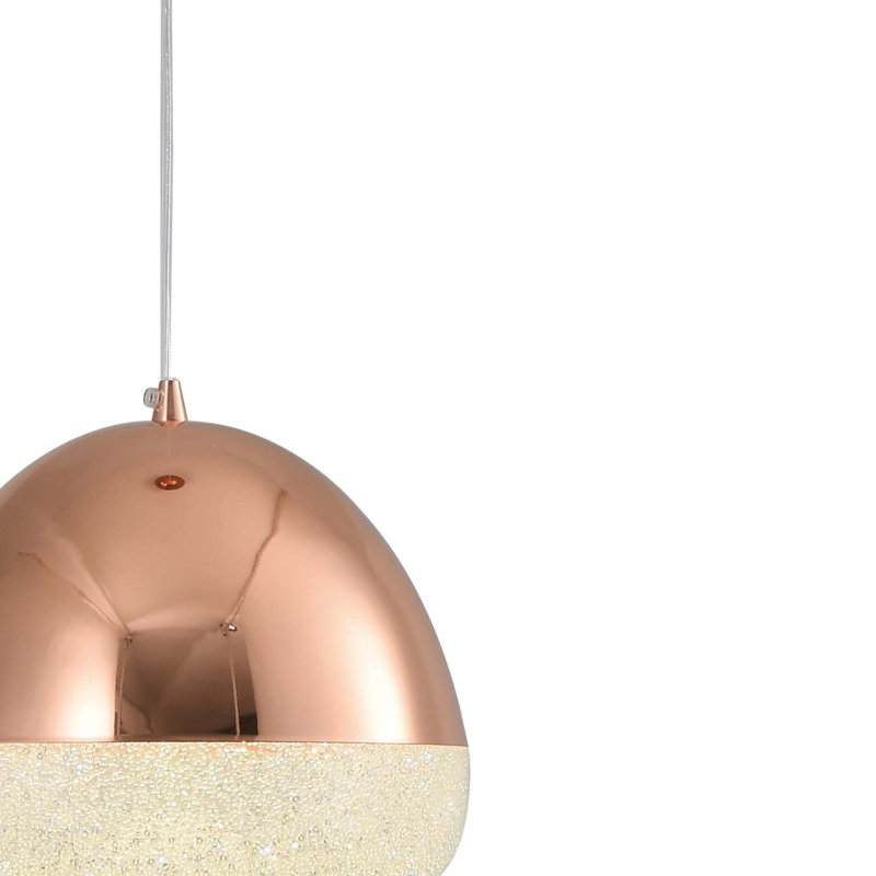 Morella 1 - Light LED Dome Pendant, Pink Gold