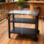Chariot de barbecue extérieur à 3 niveaux avec plateau en acier inoxydable et roues