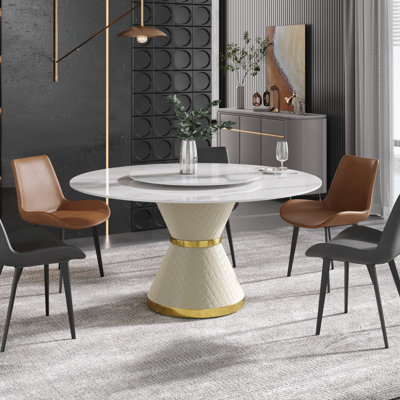 Patsy Round Dining Table with Rotating Tray
