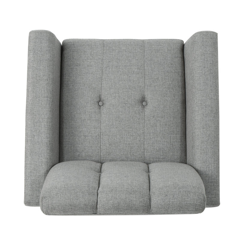 Fauteuil en polyester touffeté de 32 po de largeur Bridgette, 100 % polyester gris