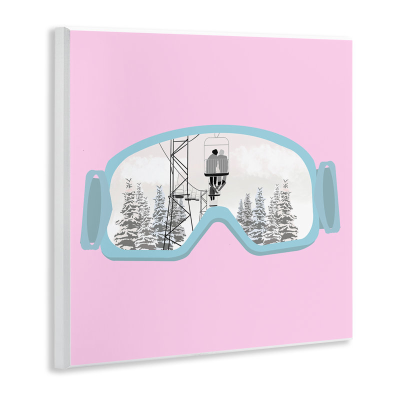 Plaque murale pour lunettes Winter Slopes Goggles, design par Ashley Singleton
