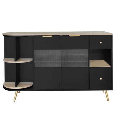 Buffet Sideboard With 2 Doors, 2 Drawers And Led