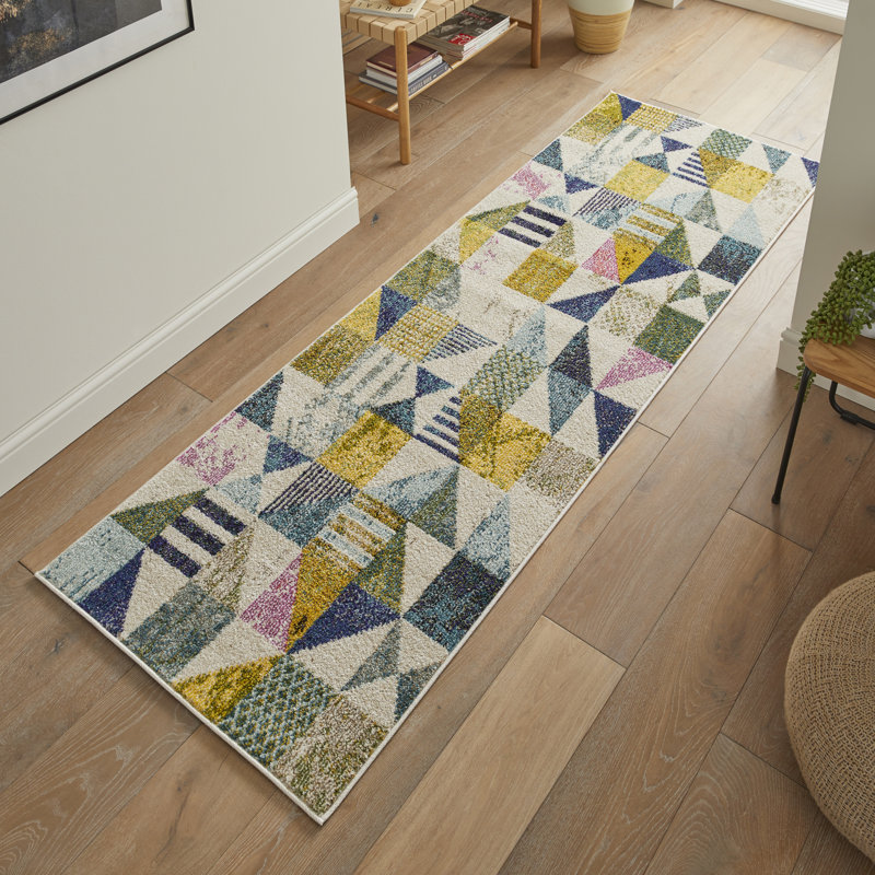 Geometric Area Rug, Runner 80 x 240cm