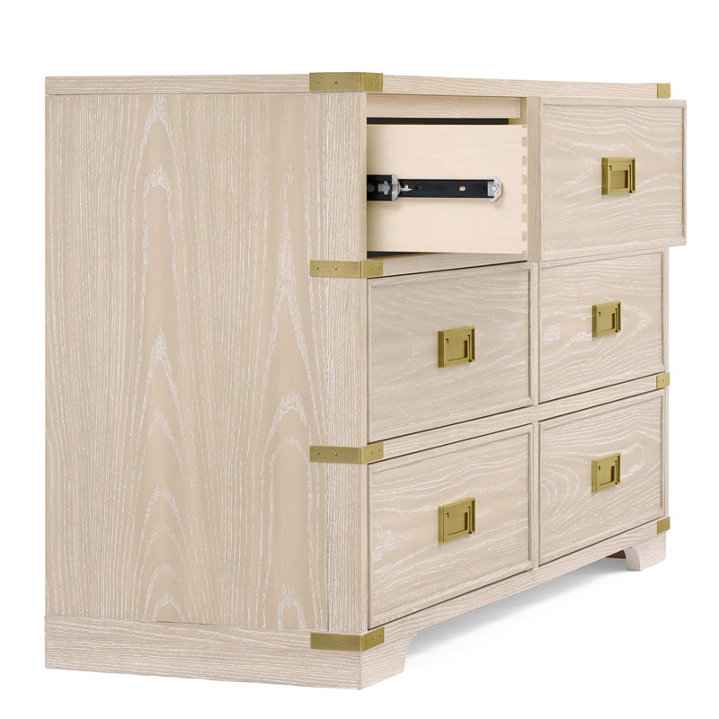 Paris 6 Drawer Dresser, Whitewash Ash