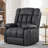 39" Manual Rocker Recliner, 110-160° Ergonomic PU Chair w/ Side Pocket & Extending Footrest-720933000