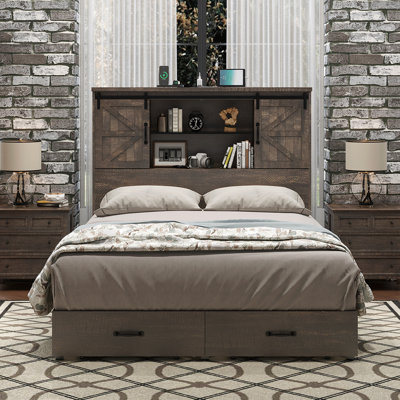 Structure de lit en bois Tryston Sherell