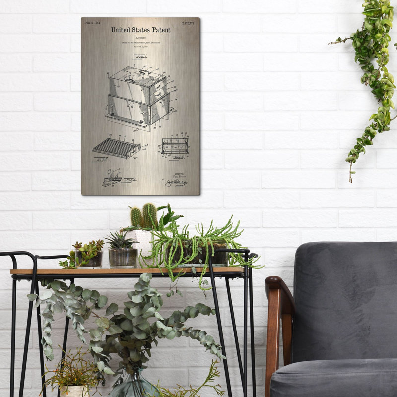 Art mural en métal Luxe Barbecue Art parchemin, H 16 po x l 12 po