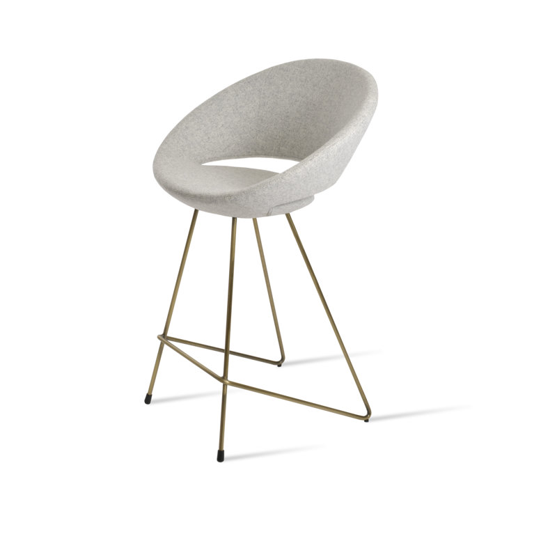 Tabouret de bar et de comptoir Crescent Cattelan, Argenté, Laiton, Tabouret de comptoir (siège d'une hauteur de 24 p