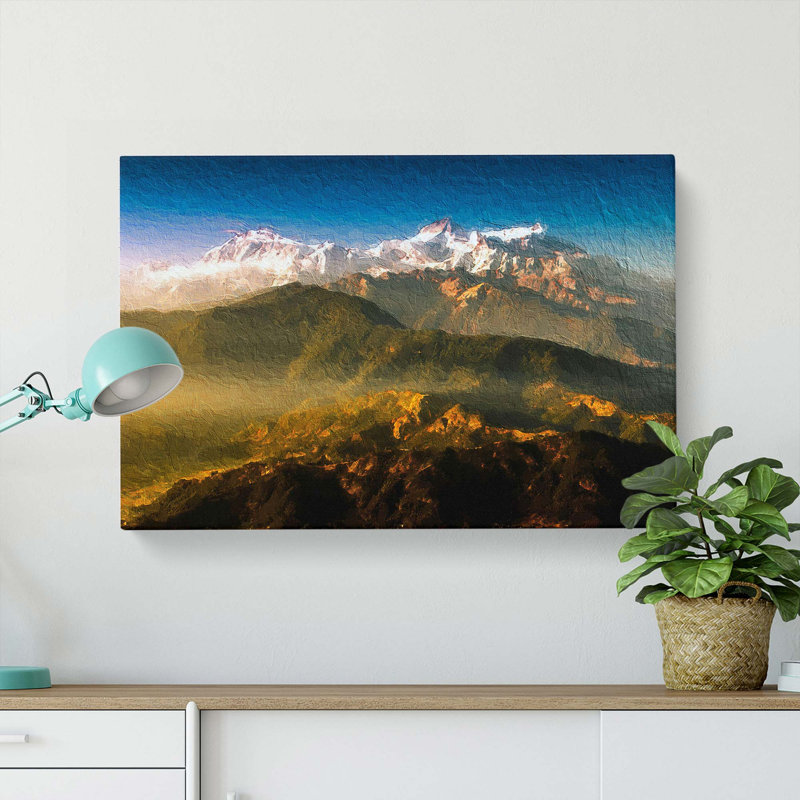Sunlight Bathing The Mountains In Nepal - Wrapped Canvas, 35cm H x 50cm W x 3cm D