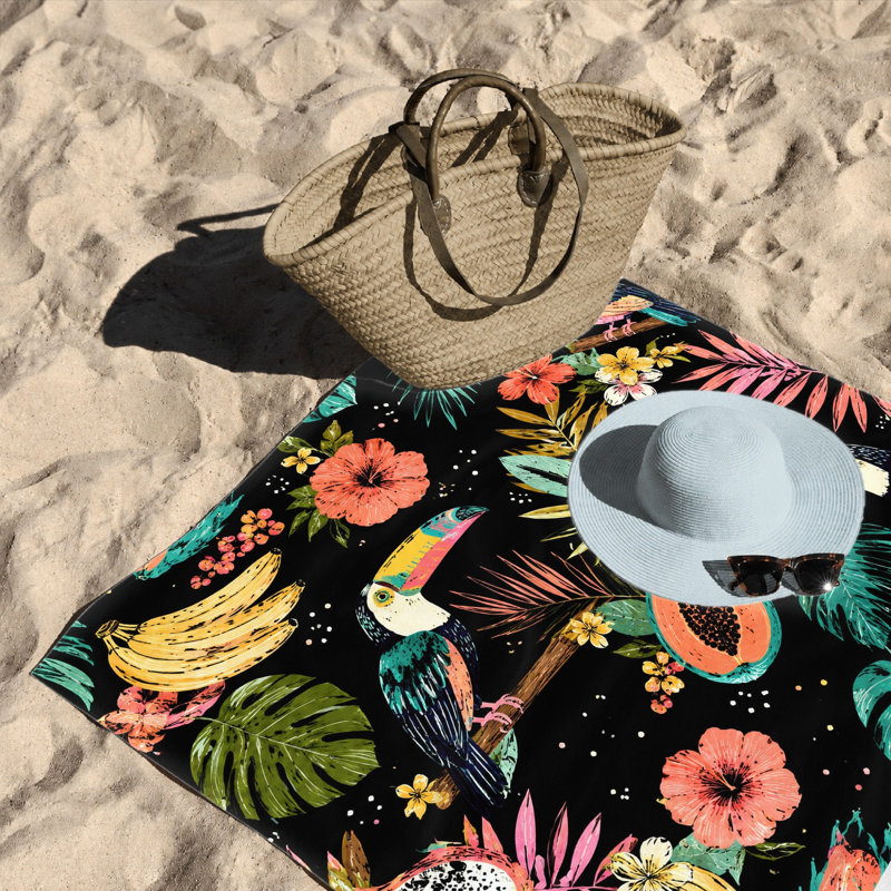 Serviette de plage 1PCS Banana Papaya Hibiscus