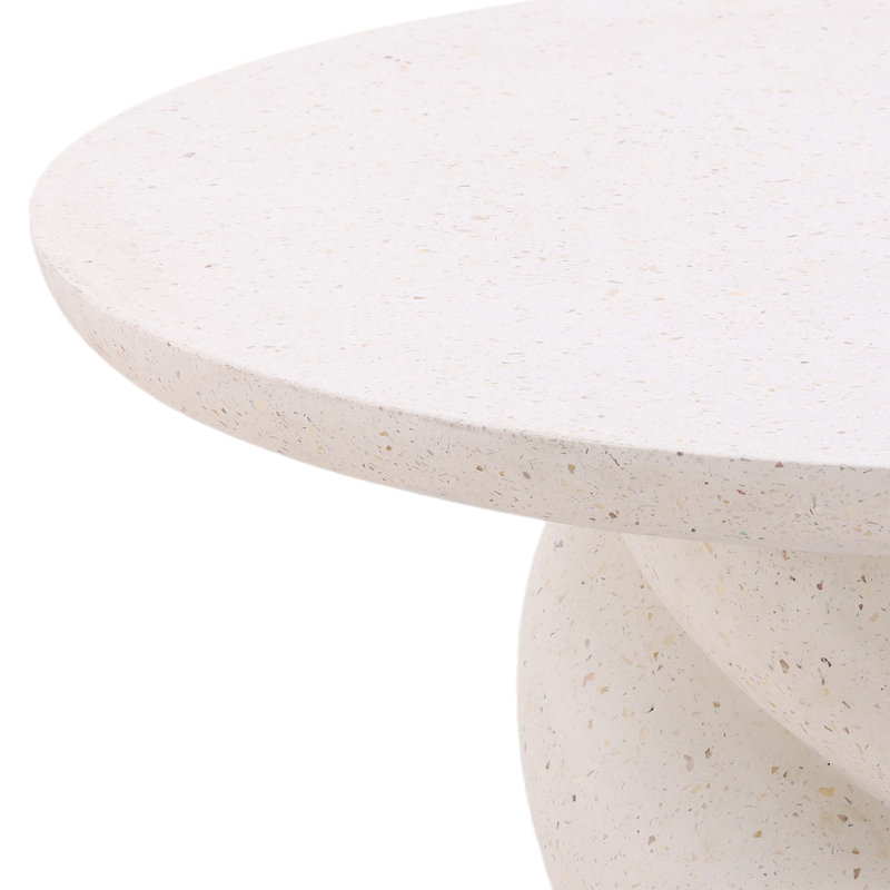 Nidia Lightweight Concrete Terrazzo Outdoor Coffee Table, Ivory