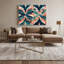 Hawaiian Mat Patterns Blue Canvas Wall Art-1336121907