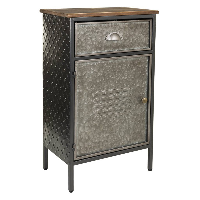 Dinan 42cm W Metal Bedside Table