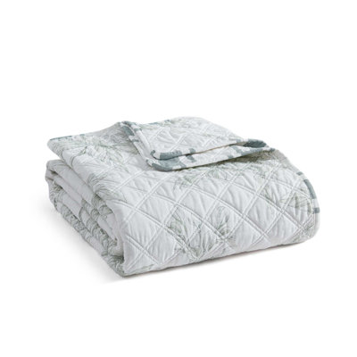 Martha Stewart Printed Cotton Quilted Throw Blanket