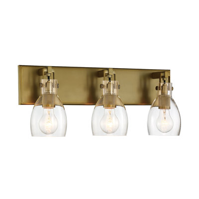 Laiton doux Breakwater Bay Tanja avec lumière de meuble-lavabo transparent
