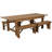 HERCULES Series Folding Farm Table and Four Bench Set-1850009321