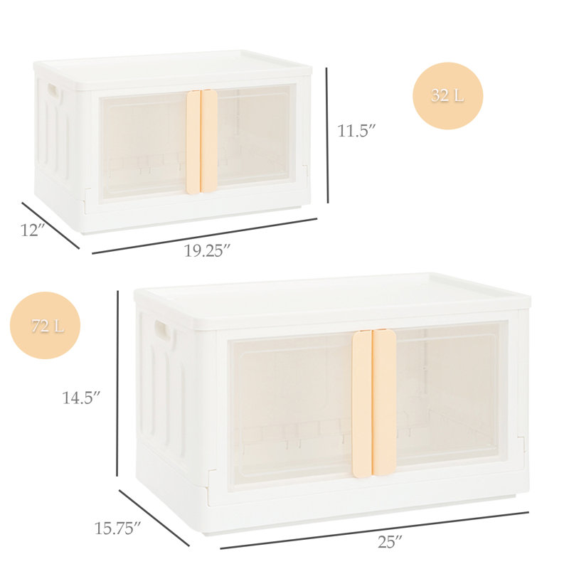 Rebrilliant Plastic Bin Set (2 Pack), 14.5" H x 25" W x 15.75" D, 76
