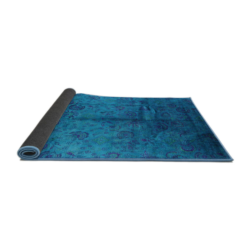 Tapis floral bleu, Rond 5 pi