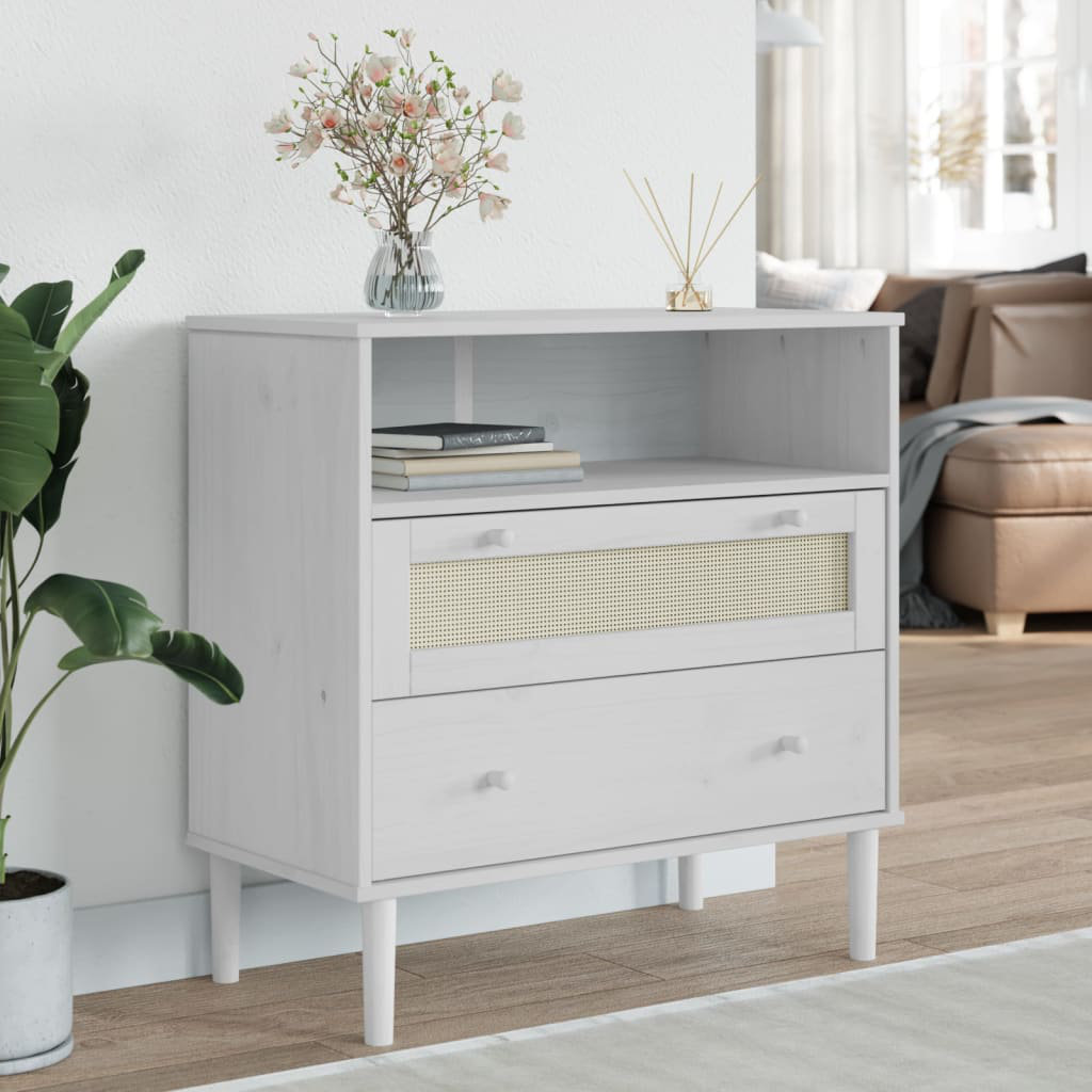 80cm Sideboard Rattan Look