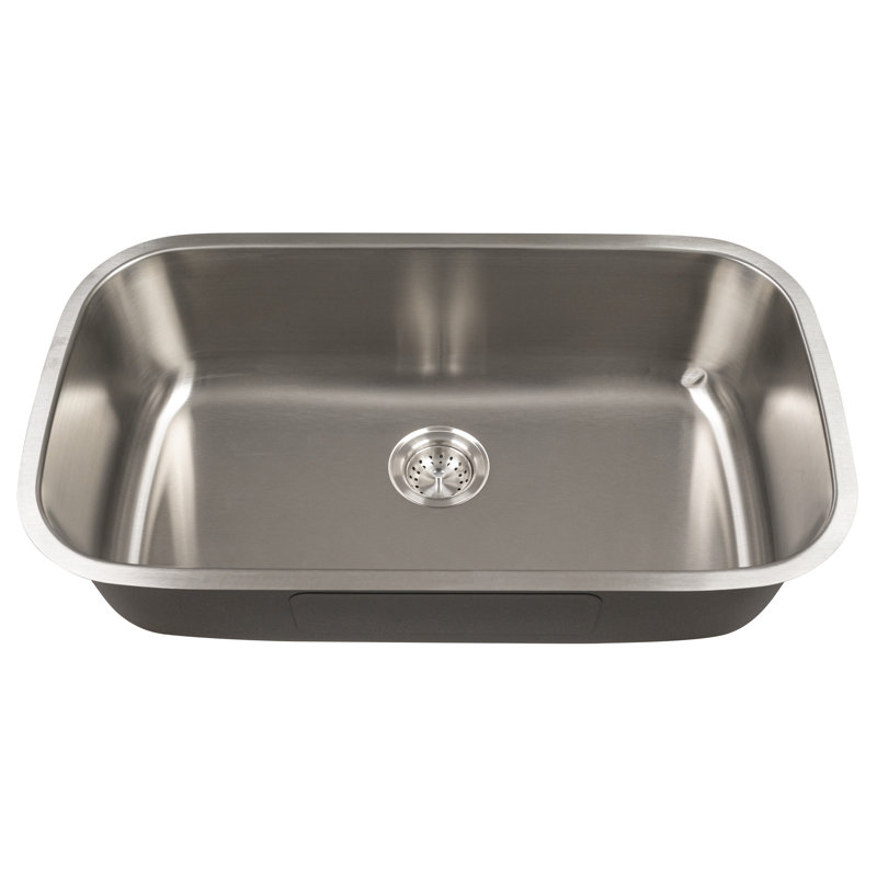 Évier de cuisine à cuve simple encastrable en acier inoxydable calibre 18 32 po x 18 po SleekSteel