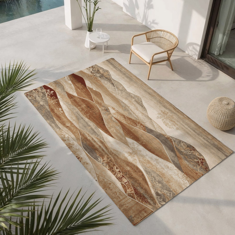 Tapis intérieur et extérieur Cascading Drift, Rectangulaire 2 pi x 3 pi