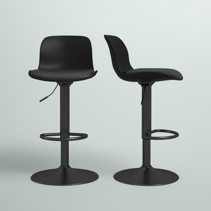 Alabama Swivel Adjustable Height Counter Stool with Metal Frame, Black