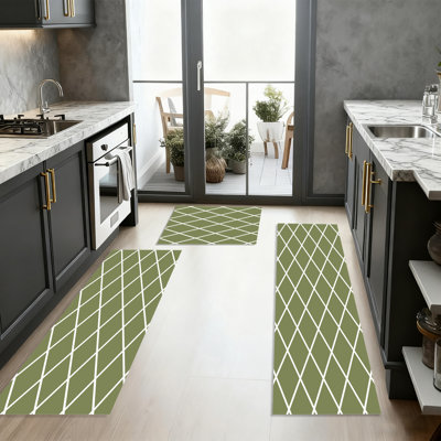 Tapis de cuisine antidérapant lavable à la machine (ensemble de 3)