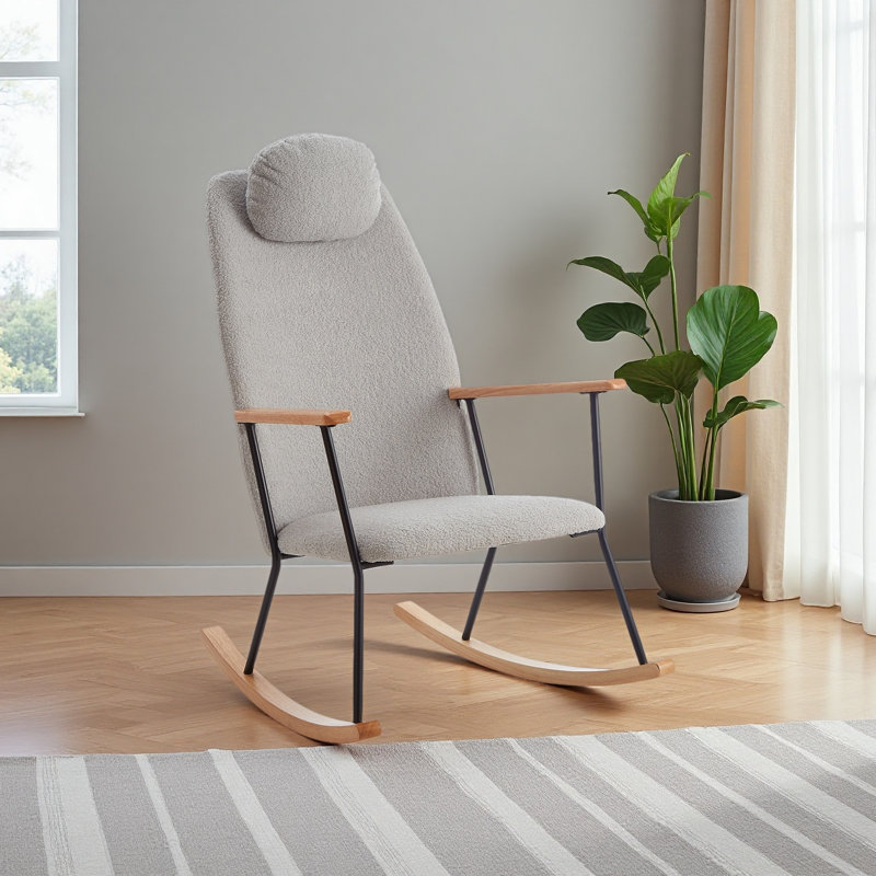 Chaise berçante réglable avec repose-tête, chaise berçante rembourrée avec dossier haut et chaises d'appoint berçantes modernes