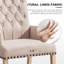 Chaise de salle à manger à haut dossier classique avec revêtement capitonné et garnitures cloutées-1529849581