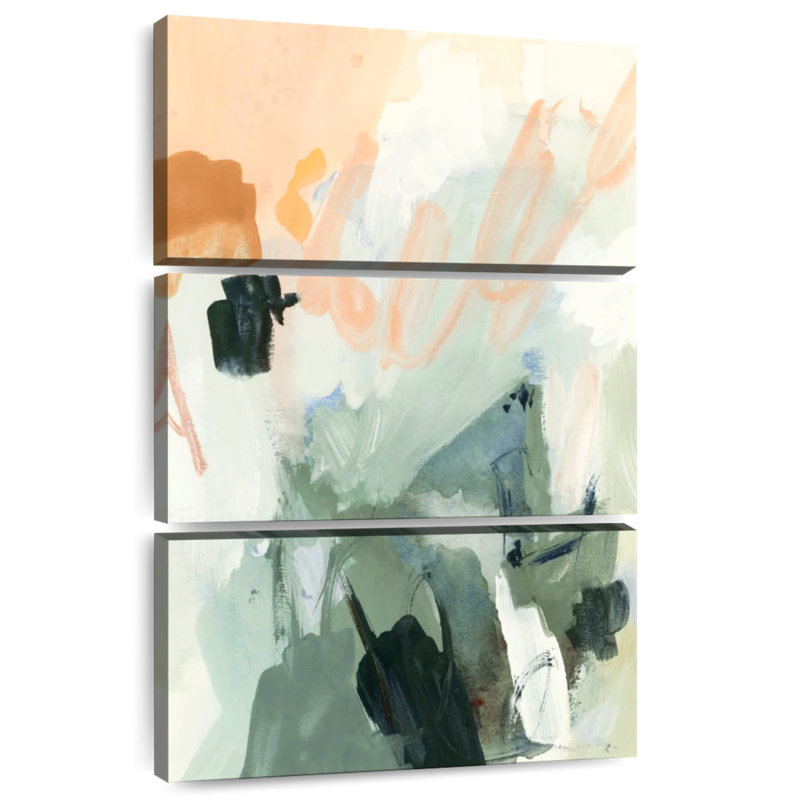 Moss And Peach I, 50" H x 32" W