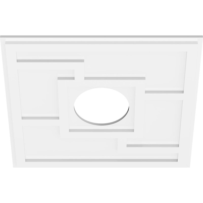 Médaillon de plafond contemporain en PVC de qualité architecturale 24 po x P 7 po x P 8 1/4 po x P 1 po