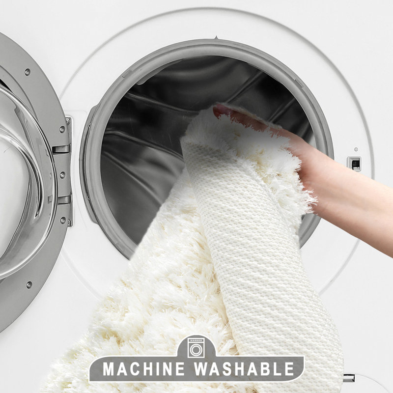 Tapis pour salle de bain Lashauna, Blanc crème